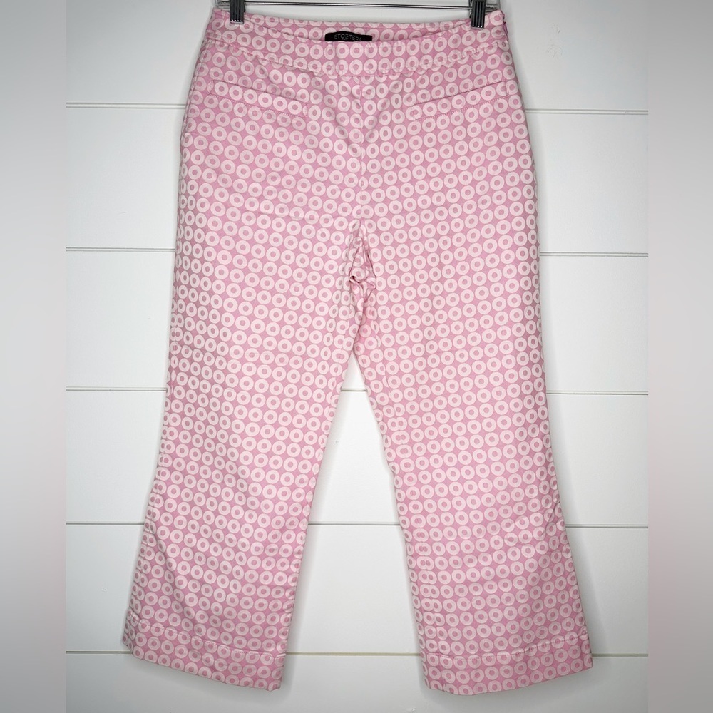 Etcetera Pink & White Circle Print Women’s Cropped Trousers Size 6